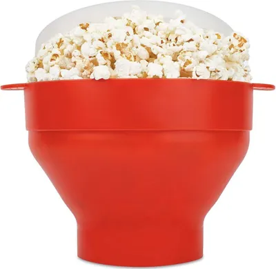 Produktbild von Mikrowellen-Popcornschüssel - Perfekte Popcorn in Minuten zubereiten - Rot