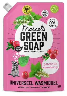 Productafbeelding van Marcel's Green Soap Wasmiddel Navulverpakking Universeel Patchouli & Cranberry 1000 ml