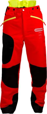 Produktbild von Oregon Schnittschutzhose Waipoua Rot/Schwarz/Gelb Größe M