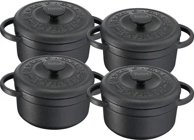 Image de TEFAL Set de 4 ramequins en fonte Stone Gagnaire Heritage - rond - 10 cm - 0,3 l