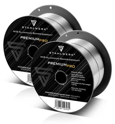Image de STAHLWERK 2 x fil de soudage MIG MAG aluminium ER5356 AlMg5 1,0 mm 0,45 kg rouleau