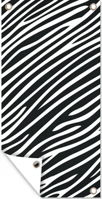 Produktbild von MuchoWow® 30x60 cm Outdoor-Poster Gartendeko Sichtschutz Garten Poster für den Garten  Tiermuster - Zebra - Schwarz