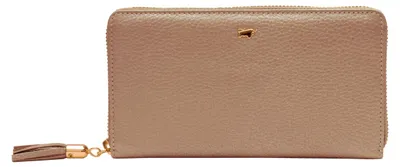Produktbild von Portemonnaie ALESSIA Reißverschluss-Geldbörse 18 Kartenfächer braun Damen - Leder