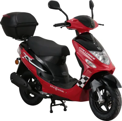 Produktbild von Motorroller CityLeader 50 ccm 45 kmh EURO 5 rot inkl. Topcase