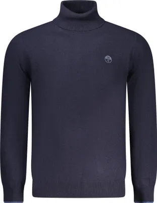 Produktbild von Eleganter Herren-Rollkragenpullover in Blau mit Stickerei - Nachhaltig