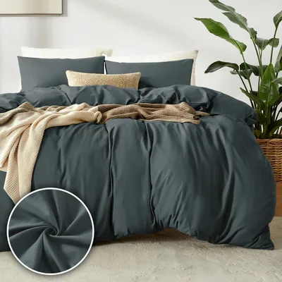 Imagen del producto de Funda de edredón de microfibra, 135 x 200 cm, 1 funda de almohada de 80 x 80 cm, transpirable, ideal para el dormitorio