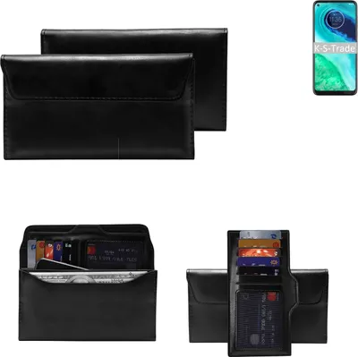 Produktbild von K-S-Trade Handy Hülle kompatibel mit Motorola G8 Schutz Hülle Tasche Schutz Case Handytasche Kunstleder schwarz, 1x