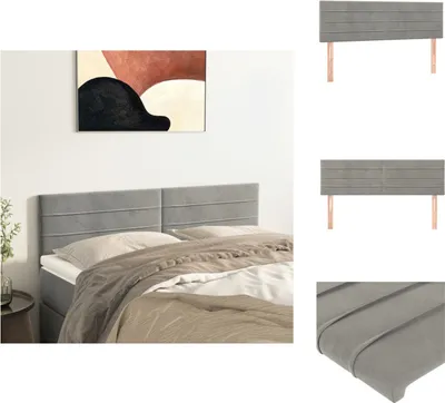 Produktbild von vidaXL Kopfteile 2 Stk. Hellgrau 72x5x78/88 cm Samt -  Kopf- & Fußenden