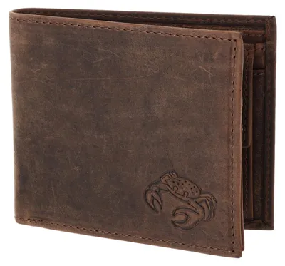 Produktbild von oxmox Leder Geldbörse Leather RFID Protect Querscheinbörse Crab 2.0 Embossed Vintage Dark Brown dunkelbraun