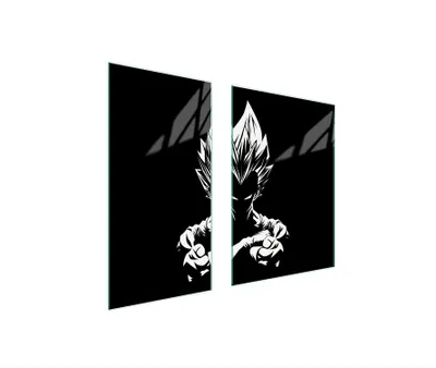 Produktbild von Herdabdeckplatten 2 teilig 75x52 Glaskeramikkochfeld Abdeckung Glas Schneidebrett Anime Schwarz