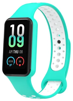Produktbild von Amazfit Band 7 Zweifarbiges Silikon Sport Armband Türkis / Weiß Ersatz Armband