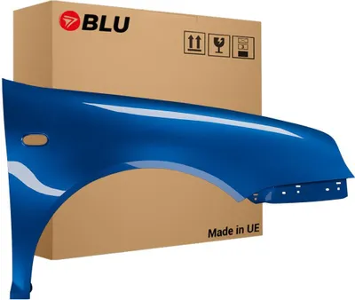 Zdjęcie produktu dla BLU Błotnik Premium pasujący do VW Volkswagen Golf IV 4 LW5Y Prawy Niebieski TechnoBlau | 1997-2006 | Przedni Przód | Lakierowany | Gotowy do montażu | Ocynk