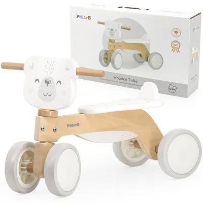Image de VIGA PolarB - Voiture à pédales en bois « Ours polaire » avec roues souples