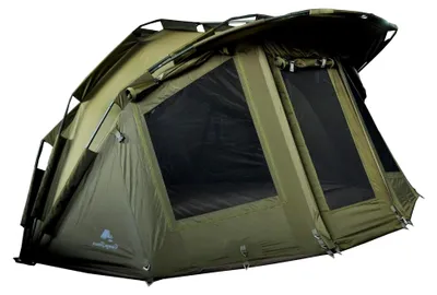 Produktbild von Angelzelt Storm | 2-Personen Karpfenzelt mit 3000 mm Wassersäule | wasserdicht | Bivvy Zelt für Angler | Fischerzelt mit Boden