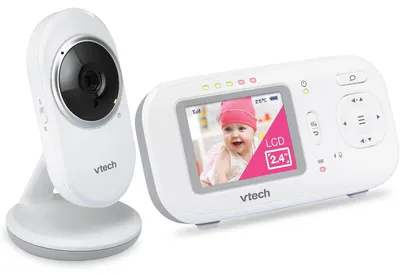 Productafbeelding van VTech babyfoon met 2,4-inch display, nachtzicht, tweewegcommunicatie en temperatuurmeter
