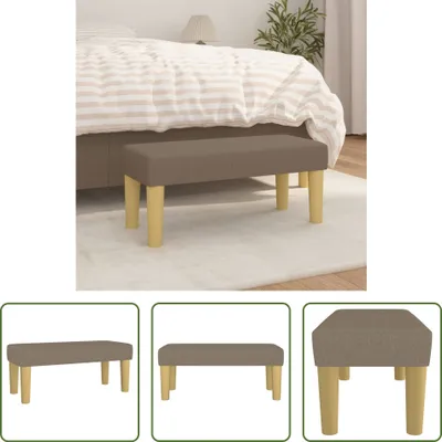 Image de The Living Store Banc taupe 70x30x30 cm Tissu