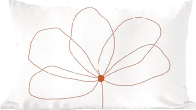 Produktbild von MuchoWow® Zierkissen Sofakissen Wohnzimmer Dekokissen 60x40 cm Blume - Strichzeichnung - Natur - Kopfkissen - Polster mit Foto
