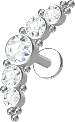 Obrázok produktu pre Labret piercing, 1,2 mm, titán G23, s zirkónom, šperk do ucha (na chrupavku)