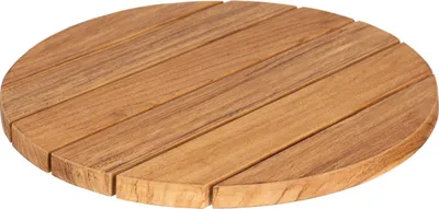 Produktbild von deVries "LAZY SUSAN" Drehteller aus Teakolz 6 Latten rustikale Optik ø40 x 5 cm