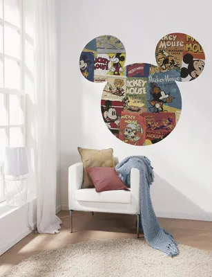 Produktbild von Komar Vlies Fototapete rund und selbstklebend "Mickey Head Billboard" - Größe: 127 x 127 cm (Breite x Höhe) - 1 Stück