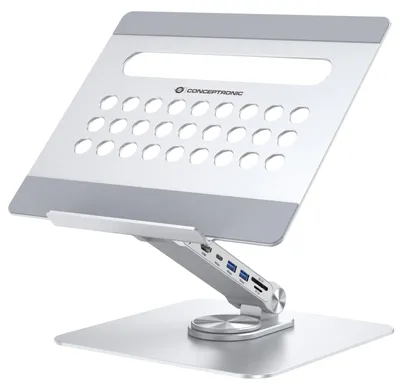 Zdjęcie produktu dla CONCEPTRONIC Laptop Halterung inkl.7-in-1 Docking     silber