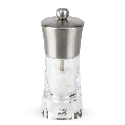 Obrázok produktu pre Peugeot Ouessant, Mlynček na soľ, Priehľadná, Akrylový, Nerezová oceľ, Nerezová oceľ, Soľ, 140 mm