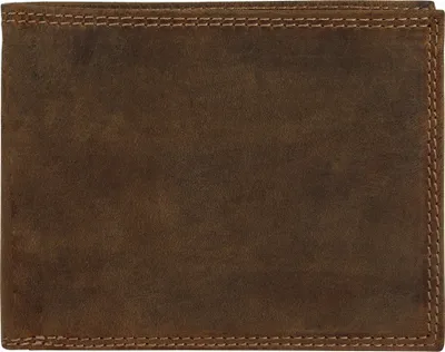 Produktbild von Herren Geldbörse aus Leder, braun, Vintage Look, mit Münz- und Kartenfächern, 9x12x2 cm
