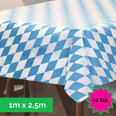 Produktbild von Sensalux Tischdecke, abwaschbar, Vorteilspack, 10 Stück, 1m x 2,5m, Bayern