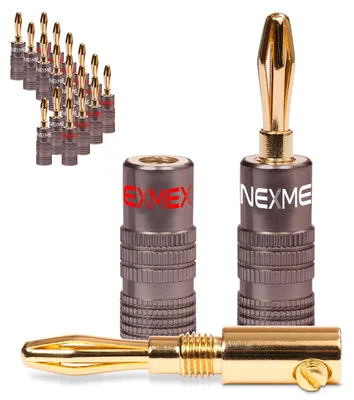 Produktbild von 20x Bananenstecker NEXMEX 24K vergoldet High End Stecker Banana Kabel bis 6mm²