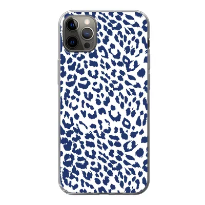 Produktbild von MuchoWow® Handyhülle Schutzhülle Hülle für iPhone 12 Pro Max Panther Druck - Blau - Abstrakt Silikon Softcase Handy Hülle - Hartschale