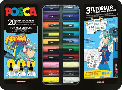 Produktbild von Marker UNI POSCA Etui Manga Hero 20x