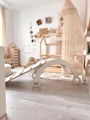 Produktbild von Große Montessori Bogenwippe Kletterbogen + große LEITER Rutsche