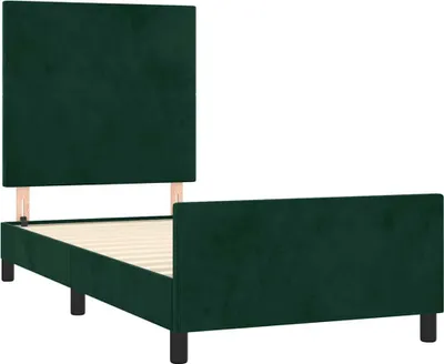 Produktbild von vidaXL Bettgestell ohne Matratze Dunkelgrün 80x200 cm Samt