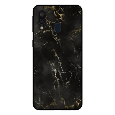 Produktbild von Smartphonica Handytasche für Samsung Galaxy A40 mit Marmordruck - TPU Rückseitenschutzhülle Marmordesign - Schwarz