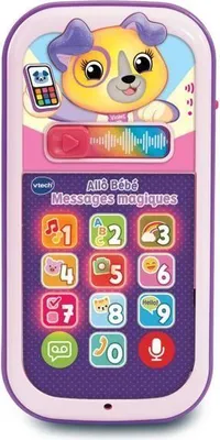 Image de Téléphone Bébé Messages Magiques, Rose, 10 Touches Lumineuses, Enregistrement Vocal, 9-36 Mois, VTECH BABY