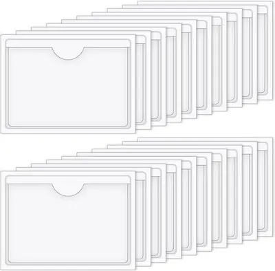 Produktbild von 20 transparente Selbstklebehauben - Parkausweis Halter für ID Karten und Pässe