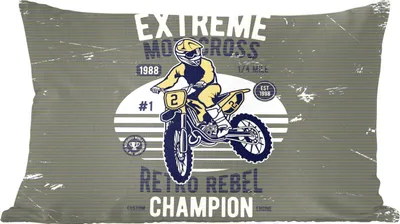 Produktbild von MuchoWow® Zierkissen Sofakissen Wohnzimmer Dekokissen 50x30 cm Motorrad - Gelb - Retro - Wohnzimmerdekoration - Polster mit Photo