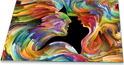 Produktbild von Herdabdeckplatte Glaskeramikfeld Spritzschutz Glas Universal Deko 80x52 Abstrakt Bunt