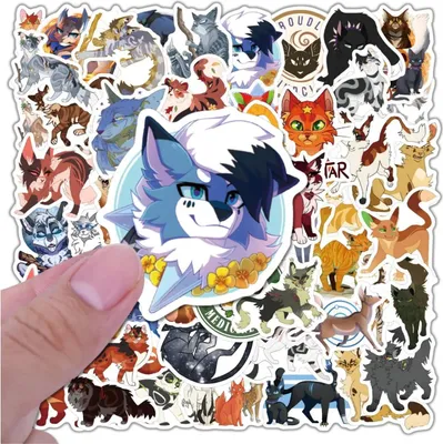 Productafbeelding van Warrior Cats stickers, 60 stuks, voor kinderen om zelf te gebruiken