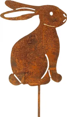 Produktbild von Metall Deko Osterhase Gartenstecker Edelrost Frühling, 6 Stück
