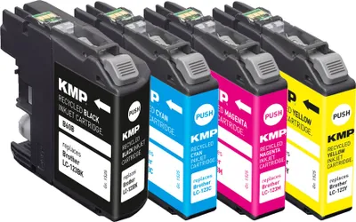 Produktbild von KMP Tintenpatrone passend für Brother LC123BK, LC123C, LC123M, LC123Y Multipack