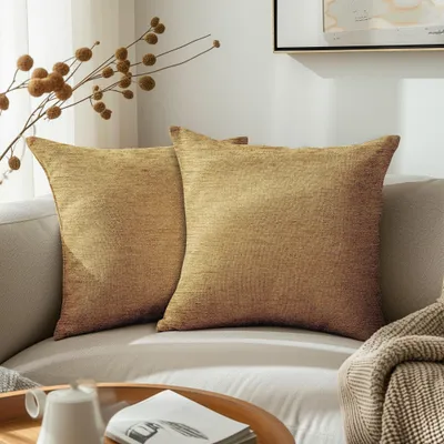 Produktbild von Dekorative Kissenbezüge Chenille Gold 50x50cm Set von 2