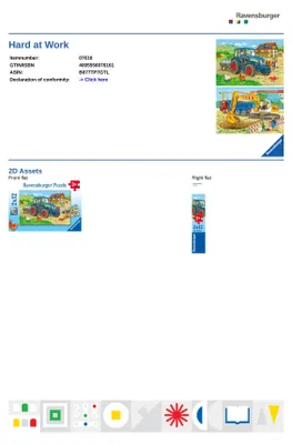 Immagine prodotto di Ravensburger 7616 Ravensburger Baustelle und Bauernhof Puzzle 2x 12 Teile