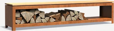 Produktbild von Adezz Holzlager Logg Bank Cortenstahl 2000x400x424 mm