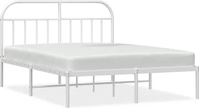 Obrázok produktu pre vidaXL Posteľný rošt s čelom kovový biely 150x200 cm