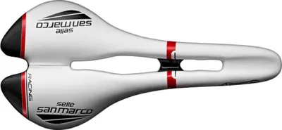 Zdjęcie produktu dla Siodełko rowerowe San Marco Aspide Racing Narrow Open biały czarny czerwony
