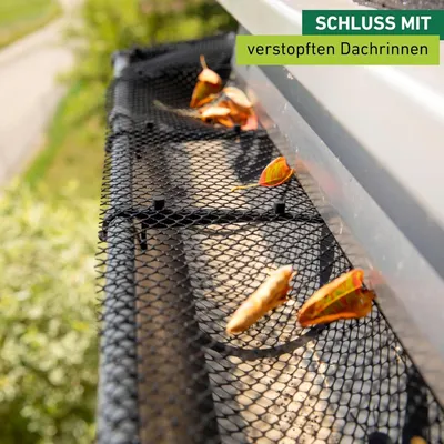 Produktbild von Windhager Dachrinnen-Abdeckung Cover, Dachrinnenschutz, Laubschutz für Regenrinne, Schutzgitter für Dachrinne, inkl. Befestigungsklammern, 6m