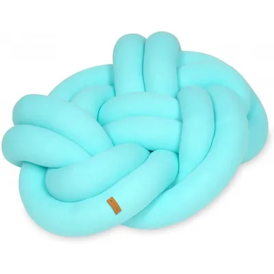Image de Coussin décoratif avec tressage turquoise