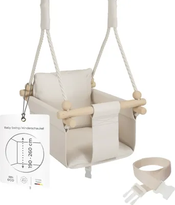Produktbild von MAMOI® Babyschaukel, Baby schaukel Indoor und Outdoor, Kinderschaukel aus Holz, Holzschaukel für Kinder, Schaukeln für türrahmen, Türschaukel, Swing, Kleinkinderschaukel ab 1 jahr für Kinderzimmer