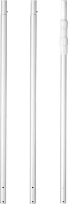 Imagen del producto de Varilla para piscina, de 1 a 4,6 mm. Varillas telescópicas profesionales para la limpieza de piscinas, ajustables y con 2 extensiones. Palo resistente para limpiadores de piscinas, compatible con redes skimmer, cepillos y cabezales de aspiradora
